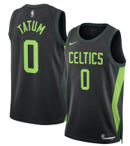 Men's Boston Celtics #0 Jayson Tatum Black 2024-25 City Edition Statement Edition Stitched Jersey