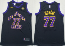 Men's Los Angeles Lakers #77 Luka Dončić Black 2024 Draft Stitched Jersey