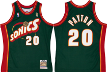 NBA Seattle Supersonics #20 Gary Payton Green 1995-96 Throwback Red Jersey