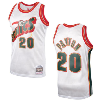 NBA Seattle Supersonics #20 Gary Payton White 1995-96 Throwback Red Jersey