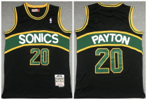 NBA Seattle Supersonics #20 Gary Payton Black 1994-95 Throwback Red Jersey