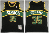 NBA Seattle Supersonics #35 Kevin Durant Black 1994-95 Throwback SuperSonics Stitched Jersey
