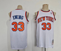 Men's New Yok Knicks #33 Patrick Ewing White Throwback Stitched Jersey