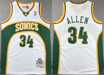 NBA Seattle Supersonics #34 Ray Allen Green 2006-07 White Stitched Jersey
