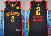 Men's Oklahoma City Thunder #2 Shai Gilgeous-Alexander Black 2024-25 City Edition Stitched Jersey