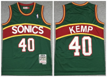 NBA Seattle Supersonics #40 Shawn Kemp Green 1994-95 Throwback Stitched Jersey