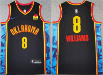 Men's Oklahoma City Thunder #8 Jalen Williams Black 2024-25 City Edition Stitched Jersey