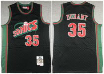 NBA Seattle Supersonics #35 Kevin Durant Black 2007-08 Throwback SuperSonics Stitched Jersey