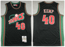 NBA Seattle Supersonics #40 Shawn Kemp Black 1995-96 Throwback Stitched Jersey