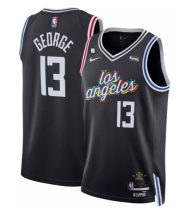 Men's Los Angeles Clippers #13 Paul George Navy 2023/24 City Edition Stitched Jersey