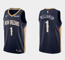 Men's New Orleans Pelicans #1 Zion Williamson Navy Stitched NBA Jersey