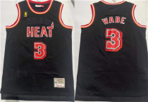 Men's Miami Heat #3 Dwyane Wade Black Stitched Basketball Jersey