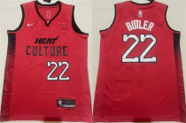 Men's Miami Heat #22 Jimmy Butler Red 2024/25 City Edition Stitched Jersey
