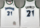 Men's Minnesota Timberwolves #21 Kevin Garnett White 1997-98 Throwback Stitched Jersey