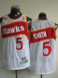 NBA Atlanta Hawks #5 Josh Smith White Throwback Jersey