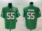 Men's Philadelphia Eagles #55 Graham Green 2025 Super Bowl LIX Patch Vapor Jersey