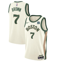 Men's Boston Celtics #7 Jaylen Brown White 2023/24 City Edition Stitched Basketball Jersey