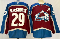 Men's Colorado Avalanche #29 Nathan MacKinnon Burgundy 2024-25 Home With A Patch Jersey