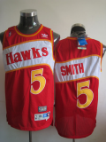 NBA Atlanta Hawks #5 Josh Smith Red Throwback Jersey