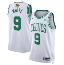Men's Boston Celtics #9 Derrick White White 2024 Finals Association Edition Stitched Jersey