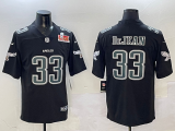 Copy Men's Philadelphia Eagles #11 A. J. Brown Black 2025 Super Bowl LIX Patch Fashion Vapor Jersey