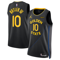 Men's Golden State Warriors #10 Jimmy Bulter III Black 2025 Statement Edition Stitched Jersey