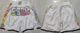 Men's Denver Nuggets White 2024-25 City Edition Shorts.