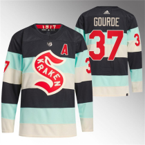 Men's Seattle Kraken #37 Yanni Gourde Deep Sea Blue 2024 Winter Classic Primegreen Jersey