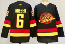 Men's Vancouver Canucks #6 Brock Boeser Black 2024-25 With A Patch Alternate Stitched Jersey