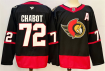 Men's Ottawa Senators #72 Thomas Chabot Black 2024-25 With C Patch Home Stitched