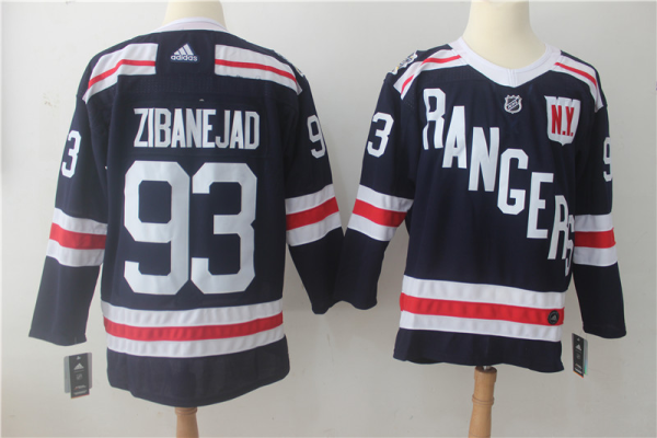 Men's Adidas New York Rangers #93 Mika Zibanejad Navy 2018 Winter Classic Jersey