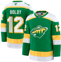 Men's Minnesota Wild #12 Matt Boldy Green 2024-25 Alternate Stitched Hockey Jersey