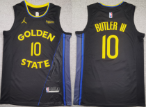 Golden State Warriors #10 Jimmy Bulter III Black 2025 Statement Edition Youth Nike Jersey
