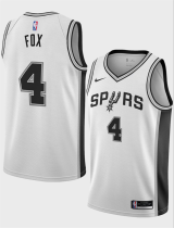 Men's San Antonio Spurs #4 De'Aaron Fox White 2024-25 Association Edition Stitched Jersey