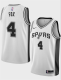 Men's San Antonio Spurs #4 De'Aaron Fox White 2024-25 Association Edition Stitched Jersey