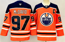 Men's Edmonton Oilers #97 Connor McDavid Orange 2024-25 With C Patch Heritage Classic Jersey
