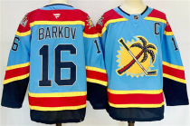 Men's Florida Panthers #16 Aleksander Barkov Blue 2024-25 Reverse Retro With C Patch Jersey
