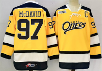 Men's Edmonton Oilers #97 Connor McDavid Yellow 2024-25 With C Patch Heritage Classic Jersey