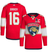 Men's Florida Panthers #16 Aleksander Barkov Red Home 2024 Stanley Cup Champions Jersey