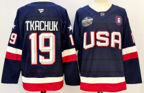Men's USA #19 Matthew Tkachuk Navy 2025 4 Nations Stitched Jersey