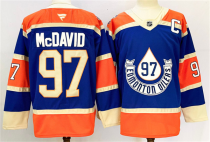 Men's Edmonton Oilers #97 Connor McDavid Royal 2024-25 With C Patch Heritage Classic Jersey