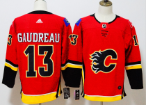 Men's Adidas Calgary Flames #13 Johnny Gaudreau Red Stitched NHL Jersey