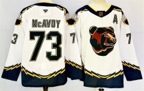 Men's Boston Bruins #73 Charlie McAvoy White 2024-25 With A Patch Reverse Retro Home Jersey