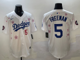 Men's Los Angeles Dodgers #5 Freddie Freeman White 2025 Tokyo Series Limited Stitched Jersey