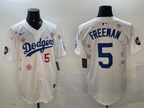 Men's Los Angeles Dodgers #5 Freddie Freeman White 2025 Tokyo Series Limited Stitched Jersey