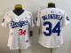 Women MLB Los Angeles Dodgers #34 Toro Valenzuela White 2025 Tokyo Series Limited Stitched Jersey