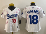 Women MLB Los Angeles Dodgers #18 Yoshinobu Yamamoto White 2025 Tokyo Series Limited Stitched Jersey