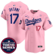 Men's Los Angeles Dodgers #17 Shohei Ohtani Pink 2025 Tokyo Series Limited Stitched Jersey