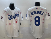 MLB Los Angeles Dodgers #8 Kiké Hernández  White 2025 Tokyo Series Limited Stitched Jersey