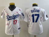 Youth  Los Angeles Dodgers #17 Shohei Ohtani White 2025 Tokyo Series Limited Stitched Jersey